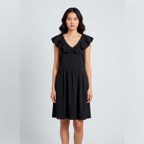 Nordstrom Treasure Bond Women’s Black Ruffle Strap Dress Halter Neck Open back - Picture 1 of 5